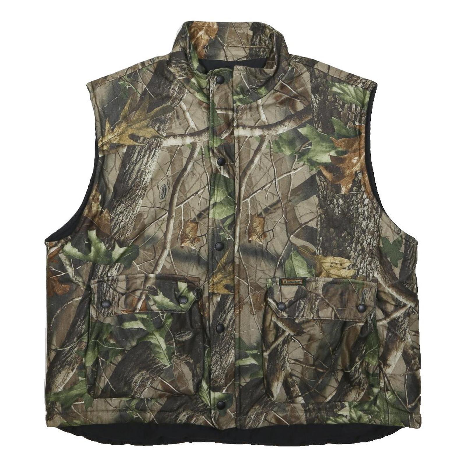 REMINGTON Mens Green & Brown Camouflage Reversible Jacket XL Cotton Blend Zip