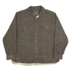 FREEDOM FOUNDARY Mens Brown Cotton Shirt L Button Front Chest Pockets Casual