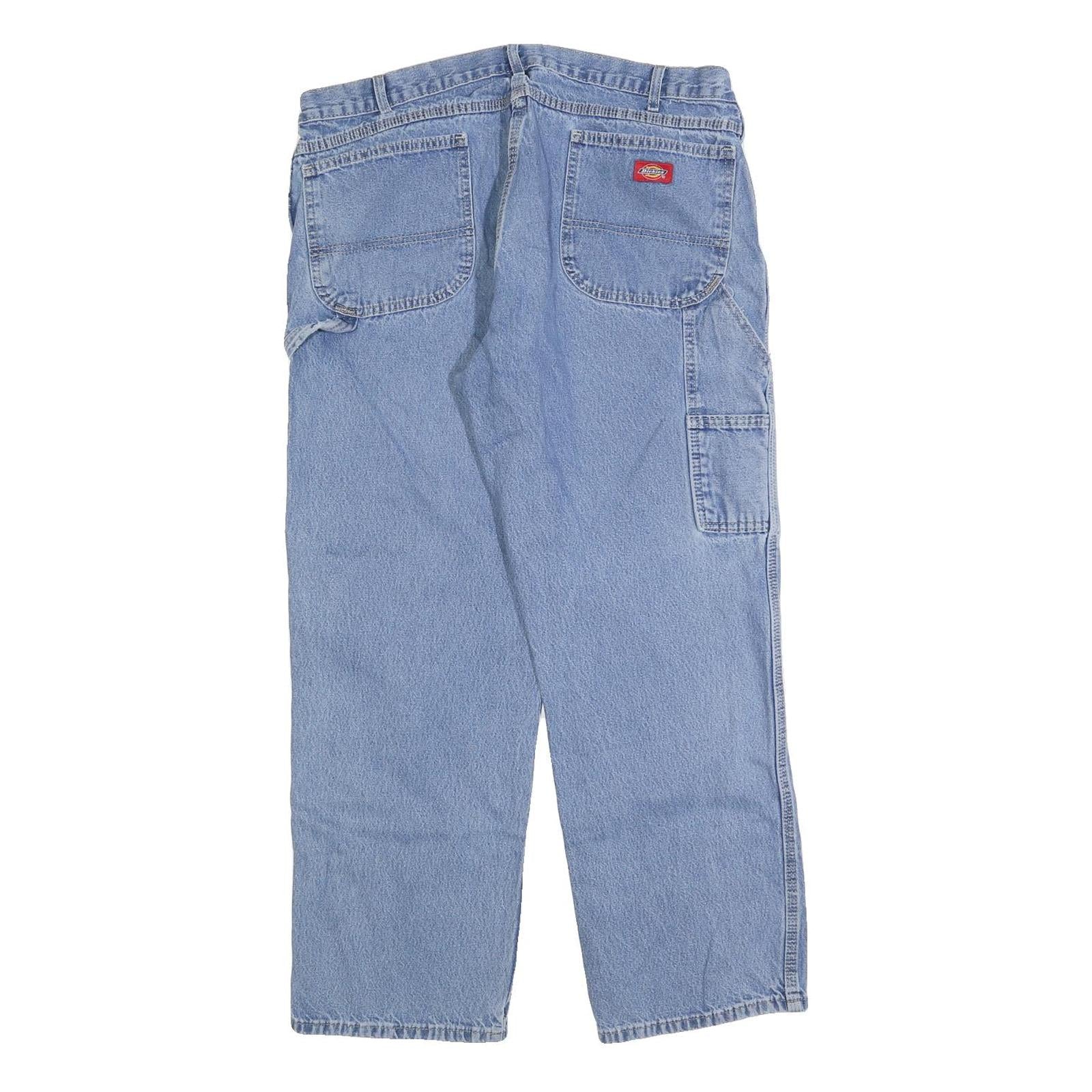 DICKIES Mens Jeans Blue Regular Straight Denim Medium W36 L30 Workwear