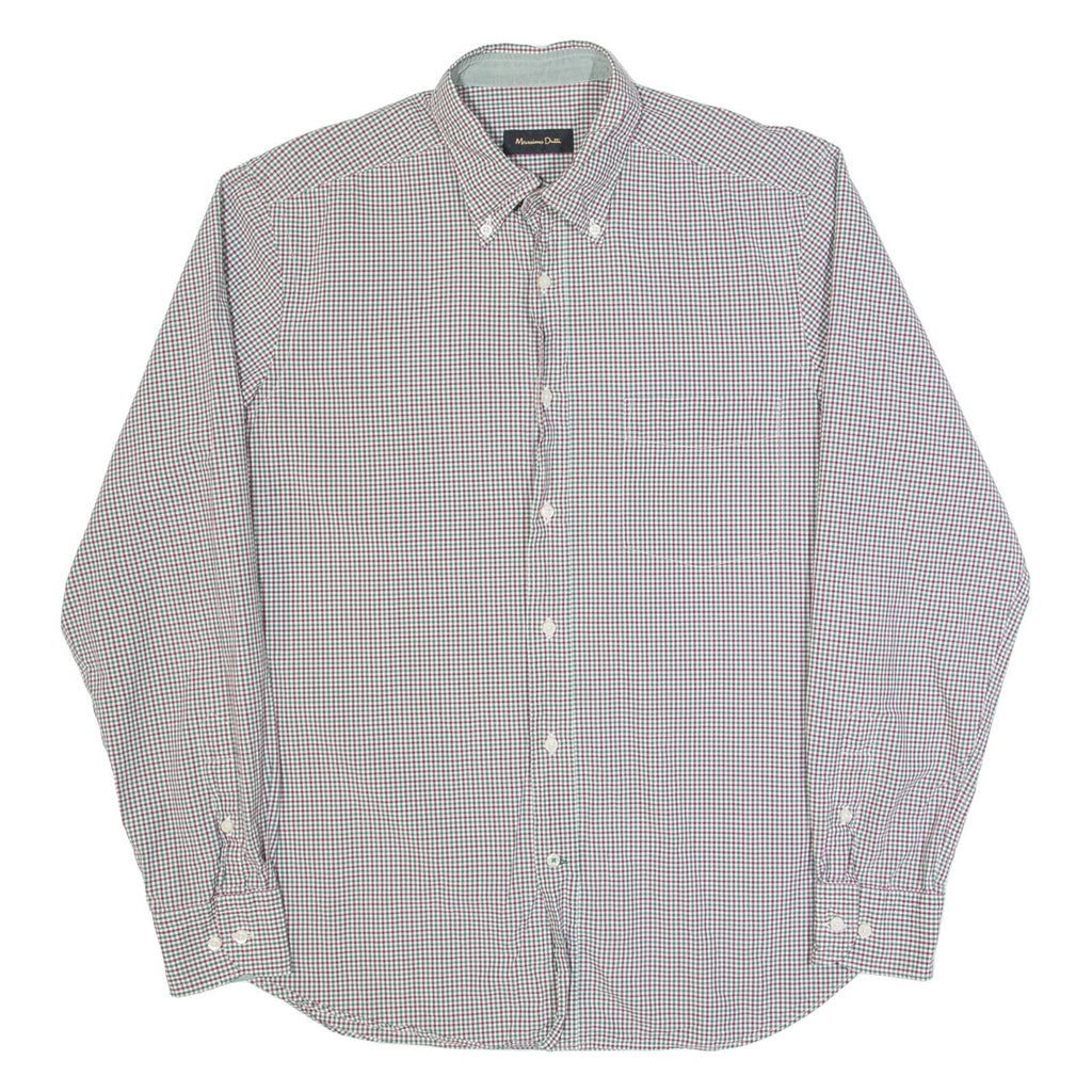 MASSIMO DUTTI Mens Shirt Red Check Long Sleeve L