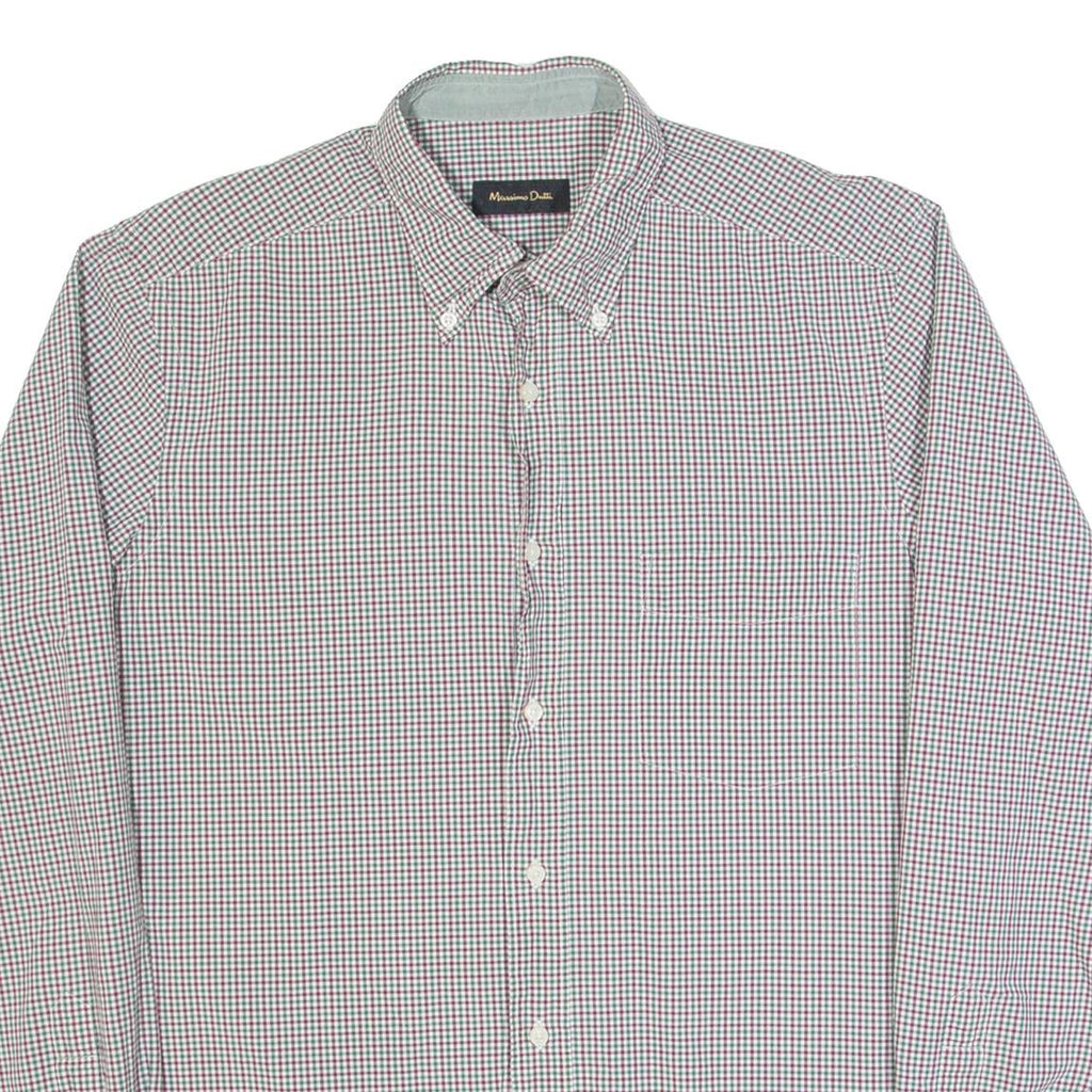 MASSIMO DUTTI Mens Shirt Red Check Long Sleeve L