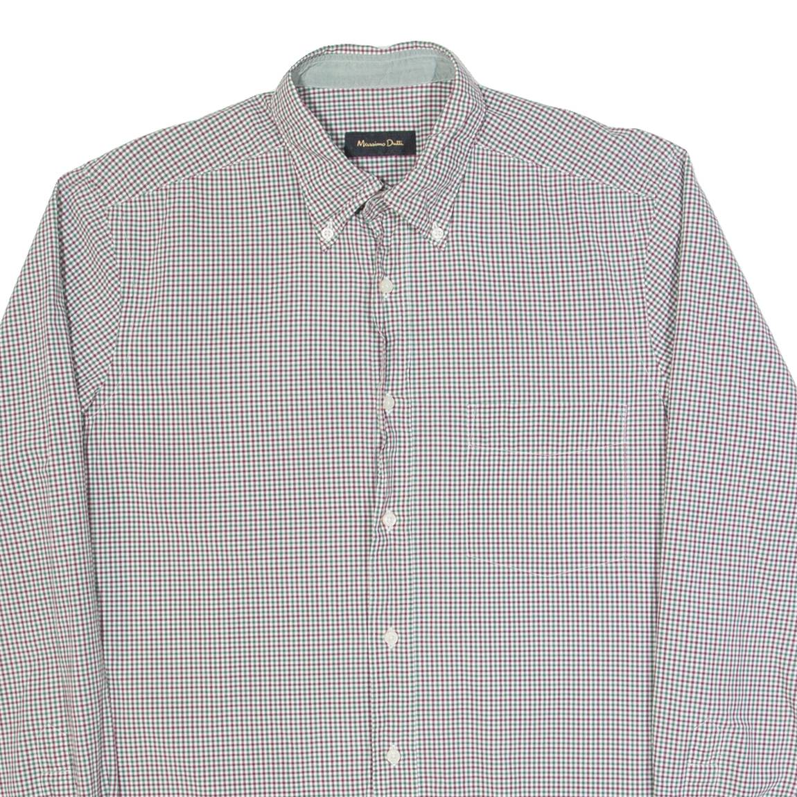 MASSIMO DUTTI Mens Shirt Red Check Long Sleeve L