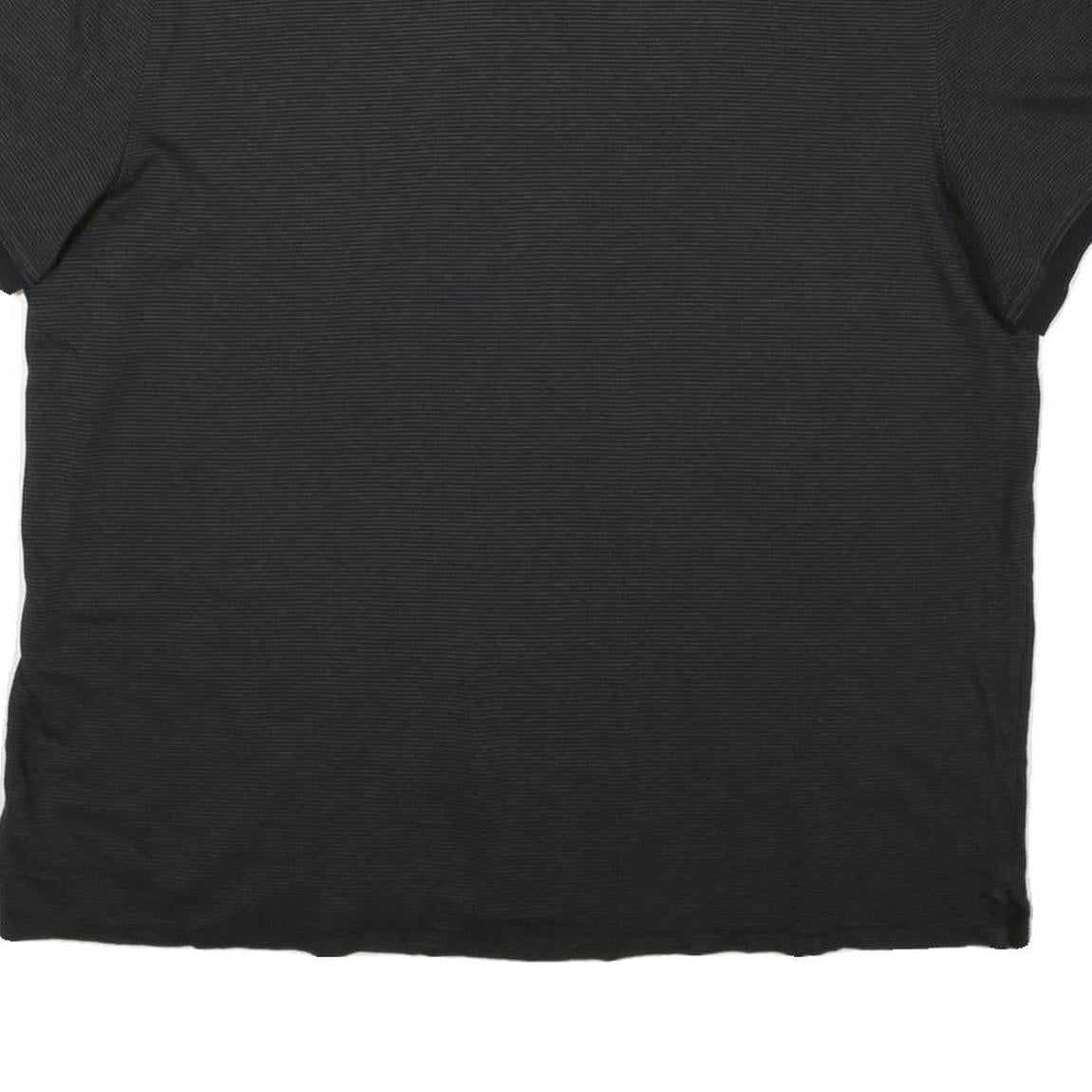 CALVIN KLEIN Mens Black Striped Short Sleeve Polo Shirt 2XL Cotton Blend