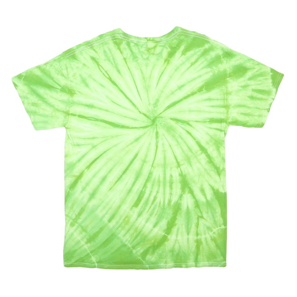 GILDAN Mens Green Tie Dye Wolf Graphic T-Shirt L Short Sleeve Crew Neck Cotton