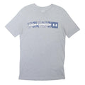 UNDER ARMOUR Mens Grey Blue Graphic T-Shirt S Short Sleeve Crew Neck Cotton