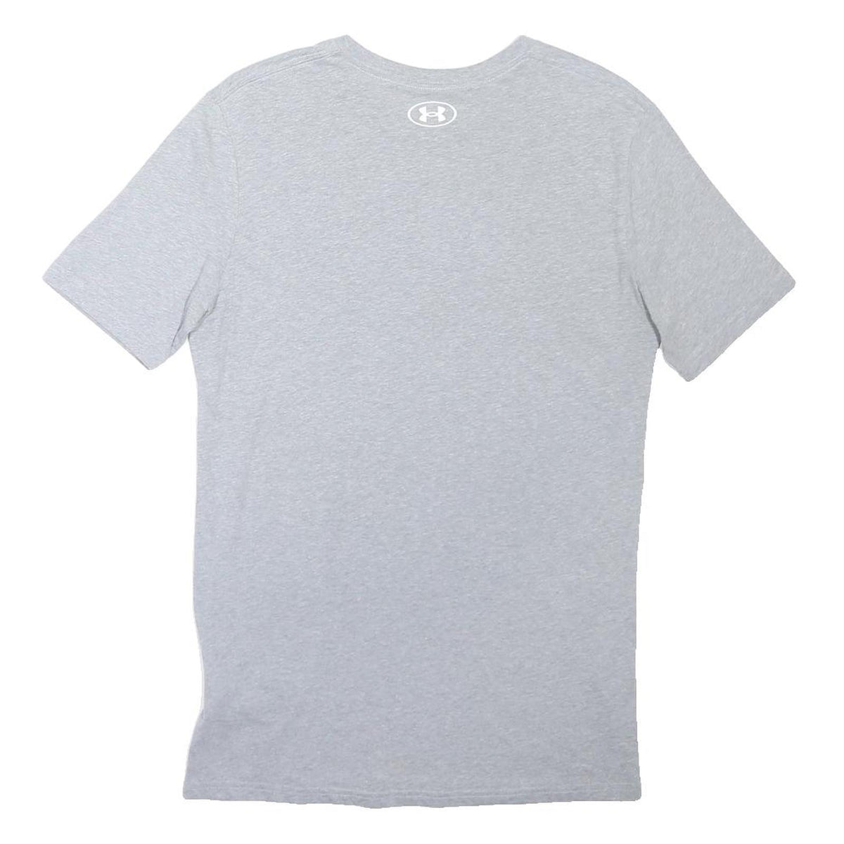 UNDER ARMOUR Mens Grey Blue Graphic T-Shirt S Short Sleeve Crew Neck Cotton