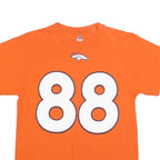 MAJESTIC Mens Orange Denver Broncos 88 Thomas Graphic T-Shirt M Short Sleeve
