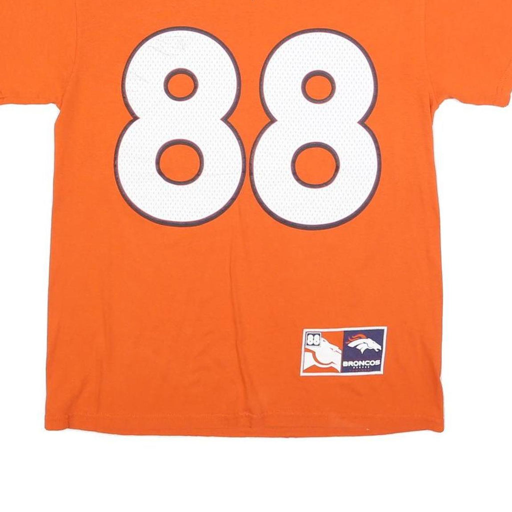 MAJESTIC Mens Orange Denver Broncos 88 Thomas Graphic T-Shirt M Short Sleeve