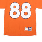 MAJESTIC Mens Orange Denver Broncos 88 Thomas Graphic T-Shirt M Short Sleeve