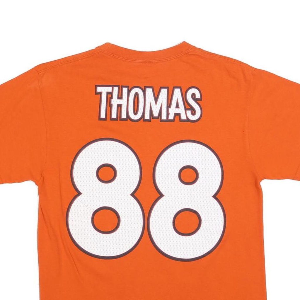 MAJESTIC Mens Orange Denver Broncos 88 Thomas Graphic T-Shirt M Short Sleeve