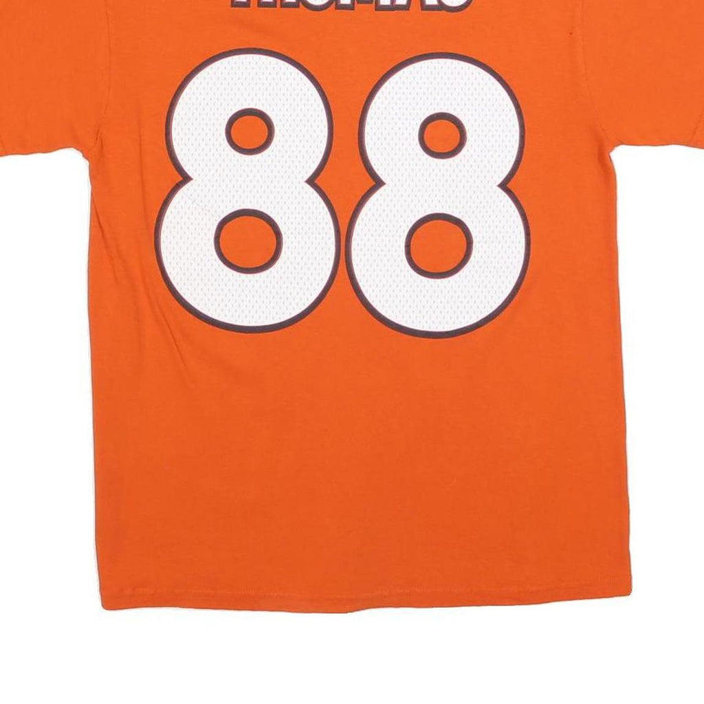 MAJESTIC Mens Orange Denver Broncos 88 Thomas Graphic T-Shirt M Short Sleeve