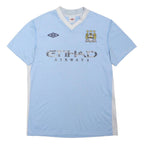 UMBRO Manchester City FC 2011–12 Home Shirt Mens Blue Sports Jersey V-Neck M