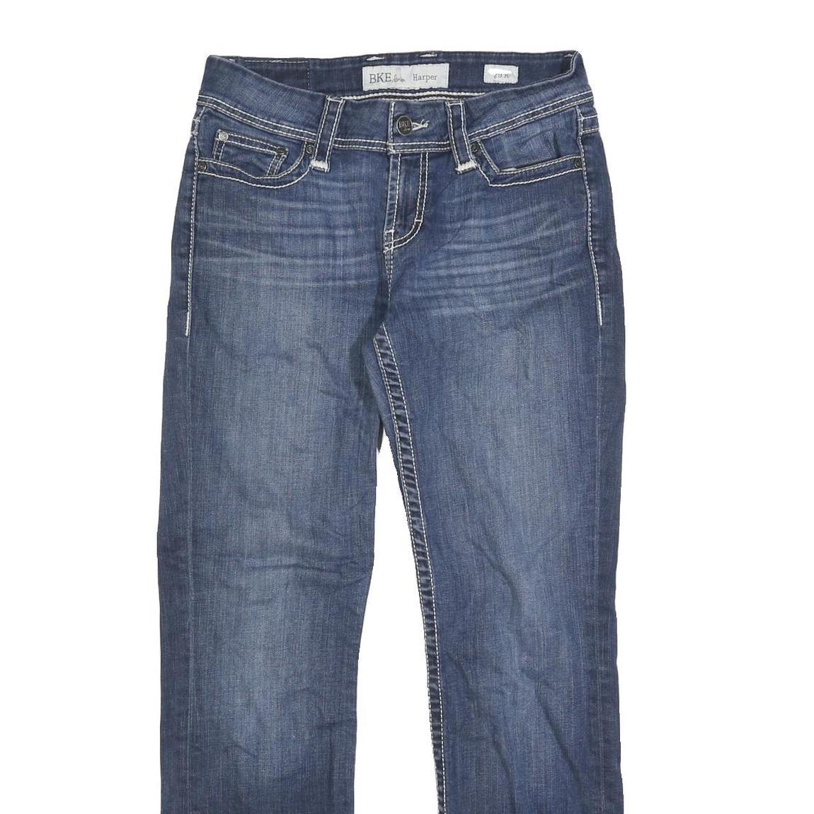 BKE DENIM Womens Blue Regular Straight Denim Medium Wash W29 L30 Stylish Comfort