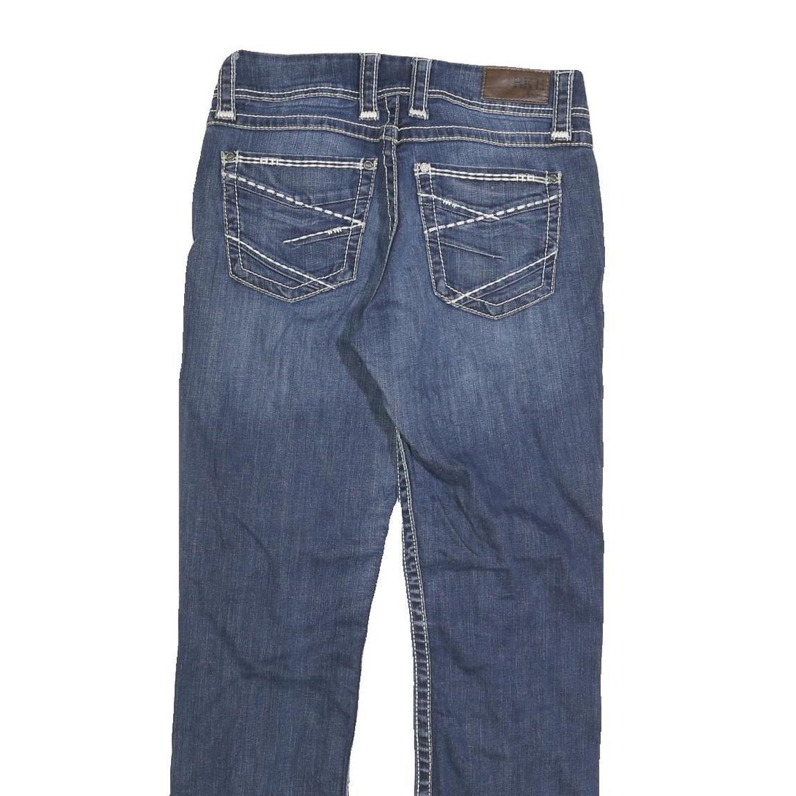 BKE DENIM Womens Blue Regular Straight Denim Medium Wash W29 L30 Stylish Comfort