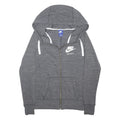 NIKE Womens Grey Hoodie S Full Zip Cotton Blend Lightweight Casual