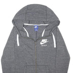 NIKE Womens Grey Hoodie S Full Zip Cotton Blend Lightweight Casual