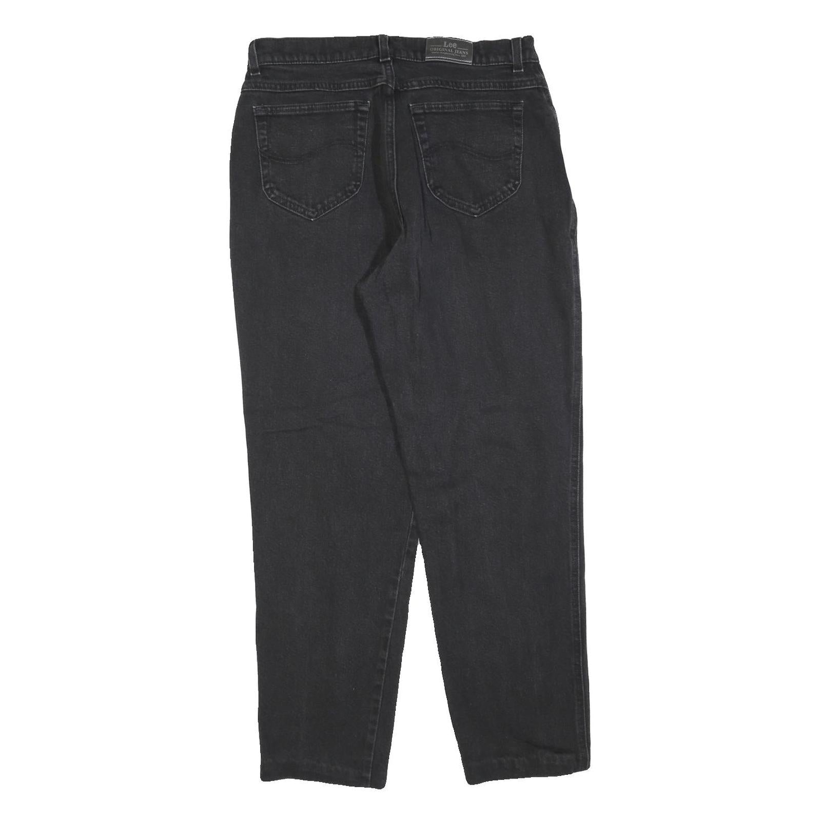 LEE Mens Black Regular Fit Straight Denim Jeans W30 L28 Classic Cotton Blend Zip