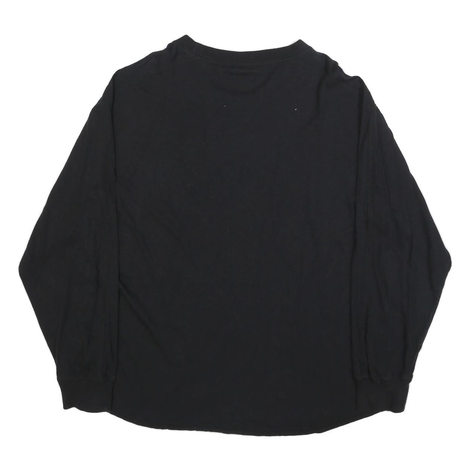 WOOLRICH Mens Black Long Sleeve T-Shirt 2XL Crew Neck Cotton Classic Fit
