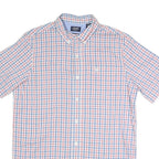 CHAPS Mens Blue & Pink Checked Shirt M Button-Down Casual Summer Cotton Blend
