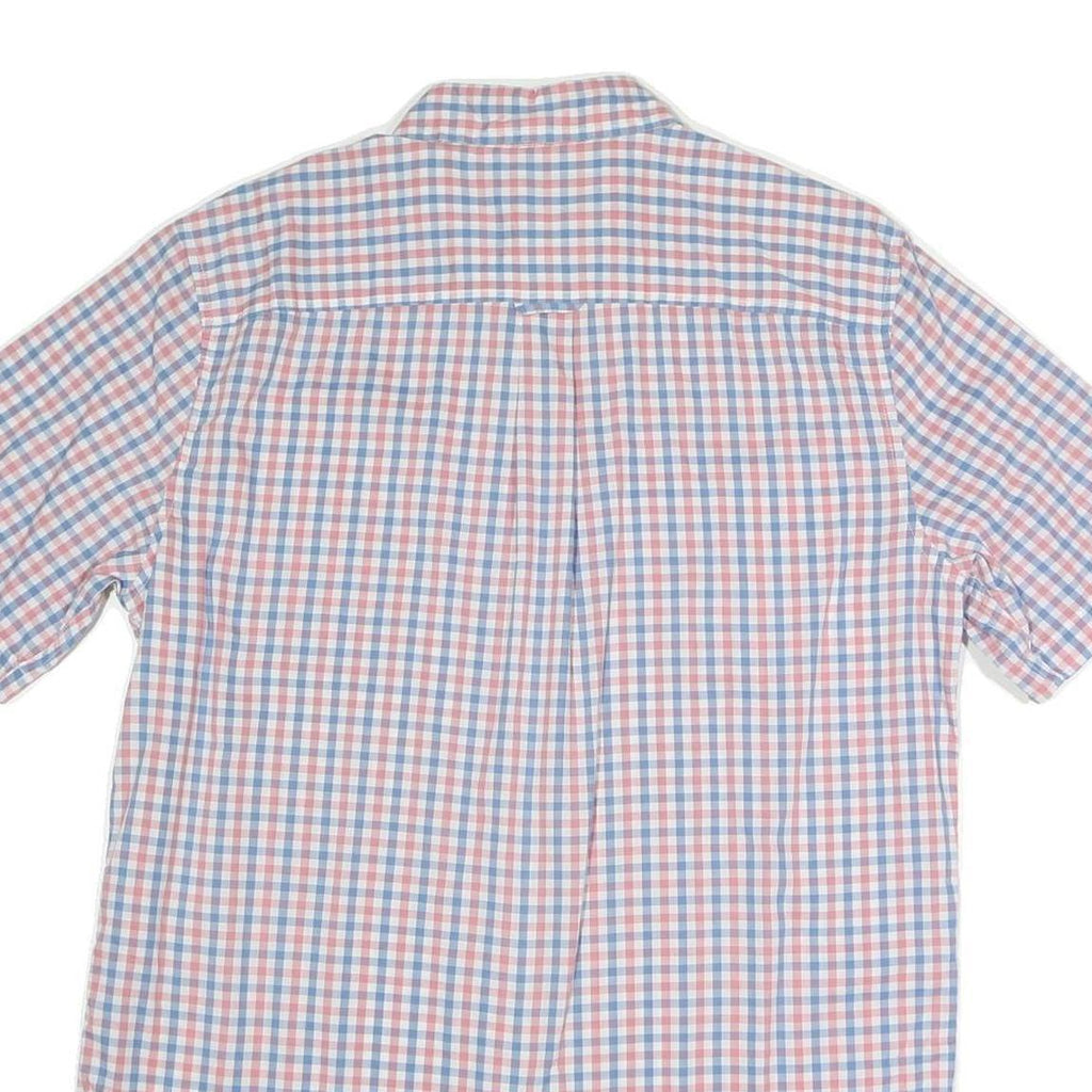 CHAPS Mens Blue & Pink Checked Shirt M Button-Down Casual Summer Cotton Blend