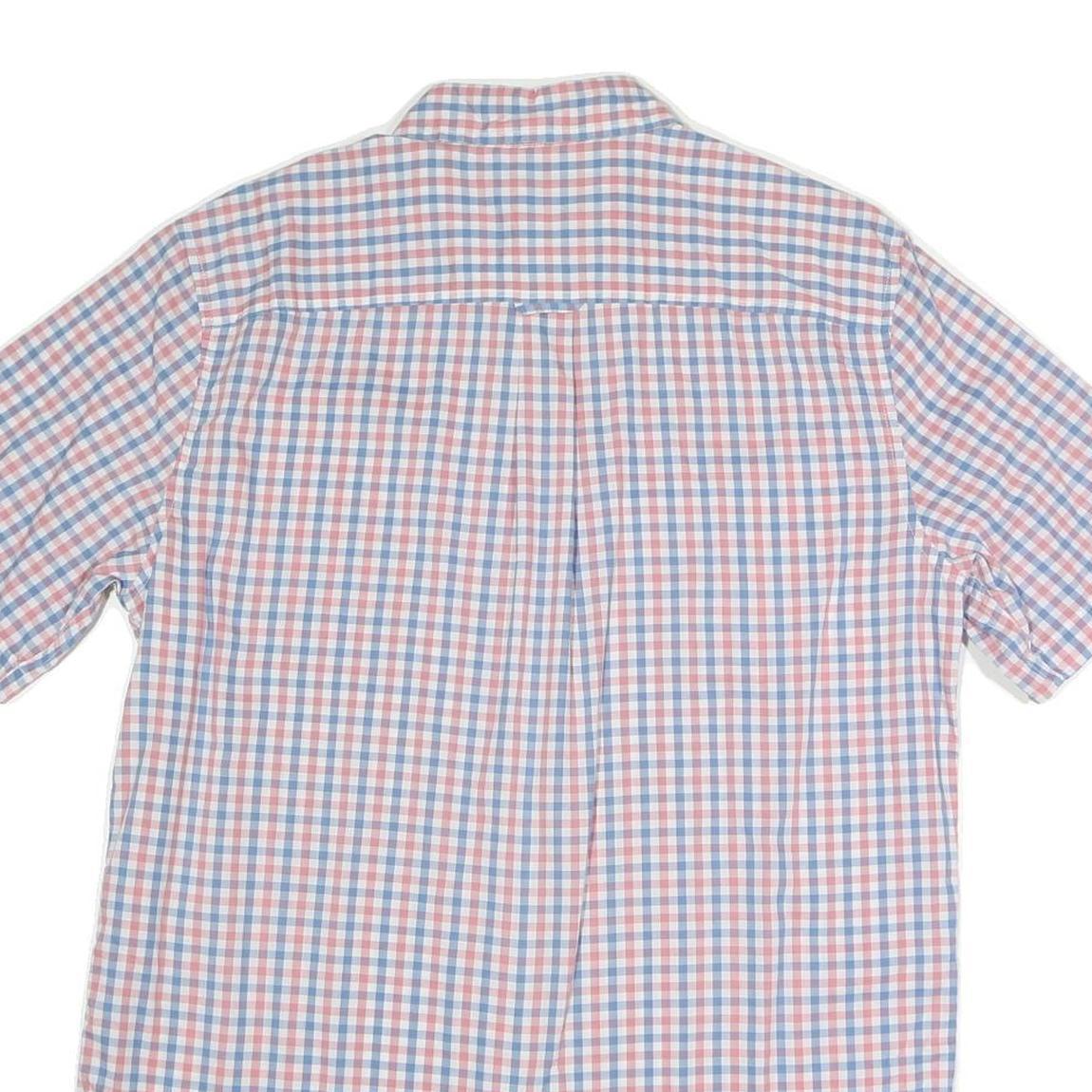 CHAPS Mens Blue & Pink Checked Shirt M Button-Down Casual Summer Cotton Blend