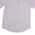 CHAPS Mens Blue & Pink Checked Shirt M Button-Down Casual Summer Cotton Blend