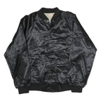 CARDINAL Mens Black Oasis Lounge Nylon Button Jacket L Satin Graphic Print