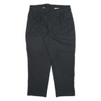 DICKIES Mens Cotton Blend Black Relaxed Straight Trousers W36 L30 Workwear Zip