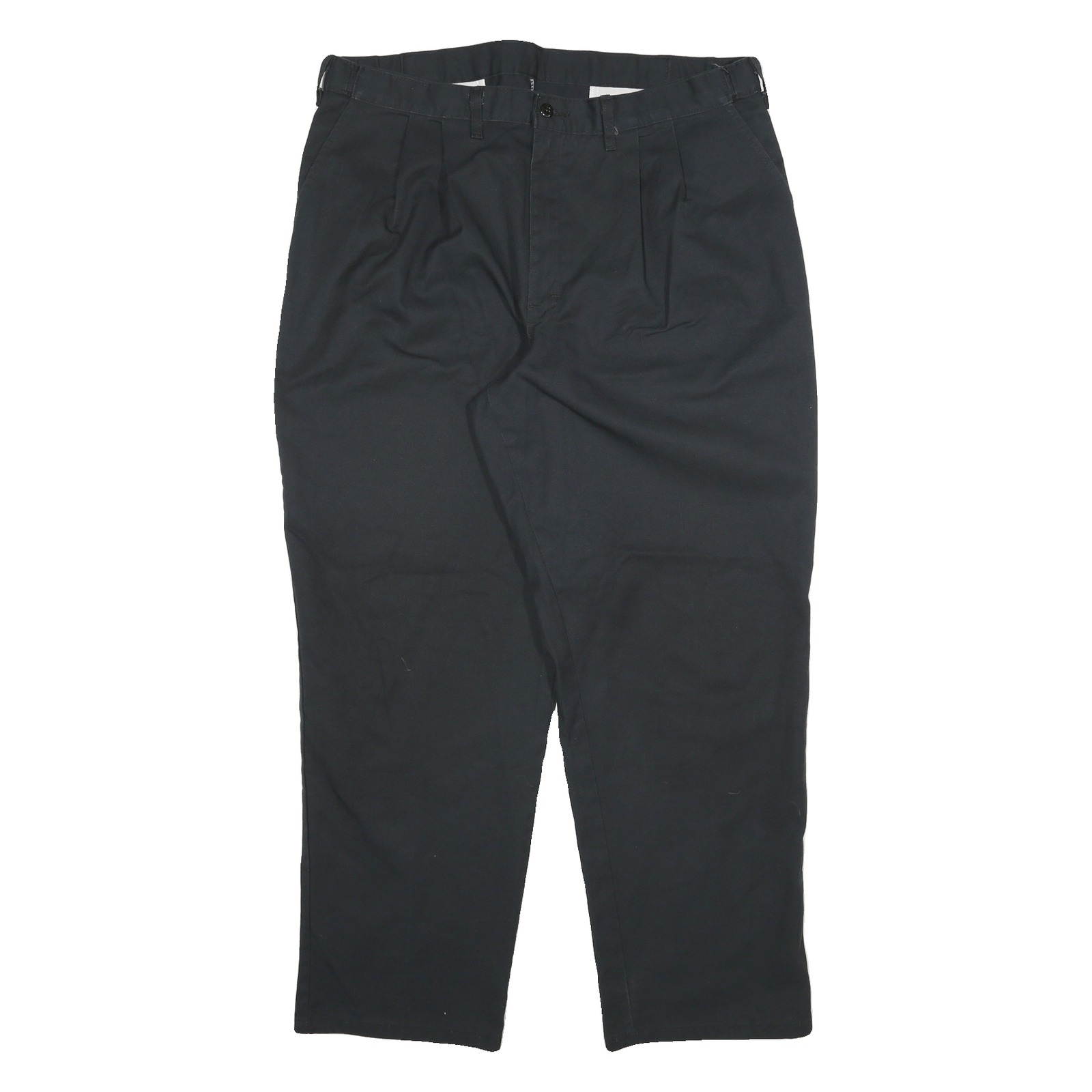 DICKIES Mens Cotton Blend Black Relaxed Straight Trousers W36 L30 Workwear Zip