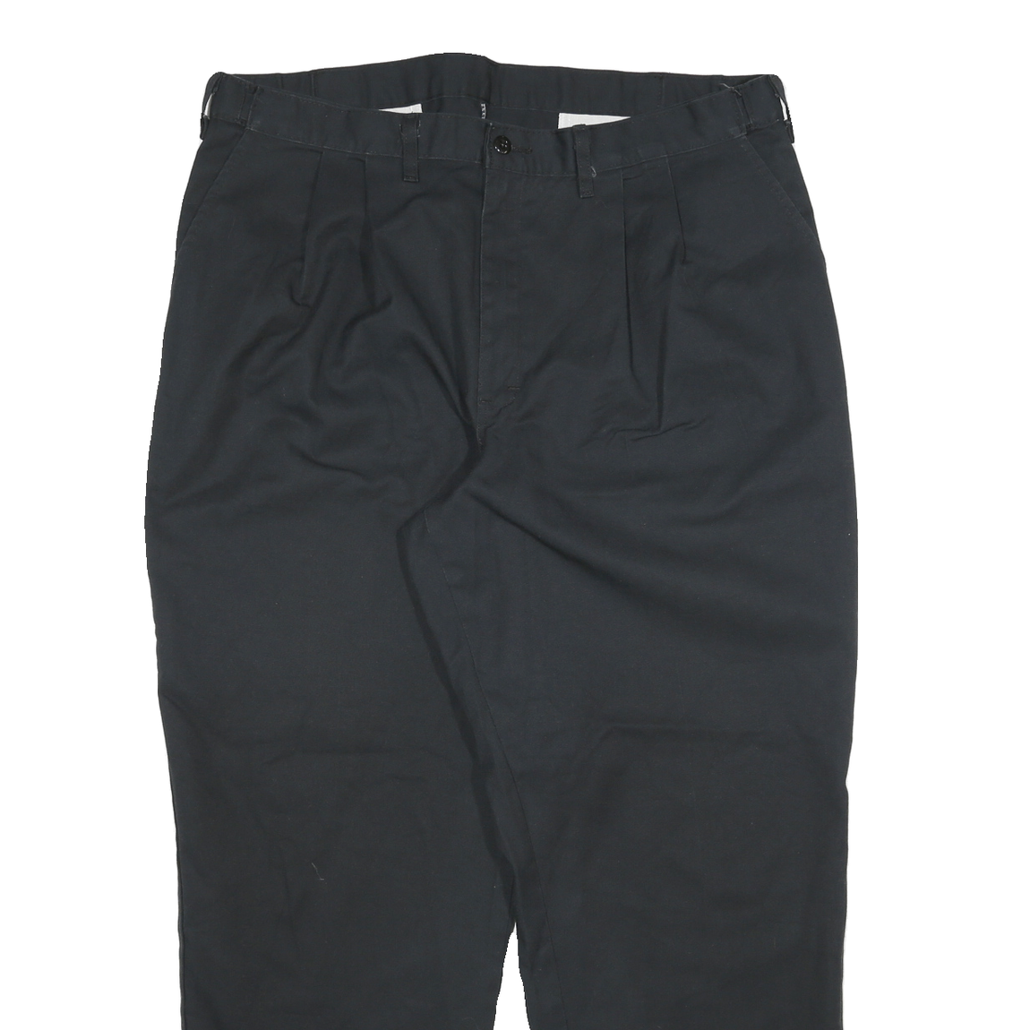 DICKIES Mens Cotton Blend Black Relaxed Straight Trousers W36 L30 Workwear Zip