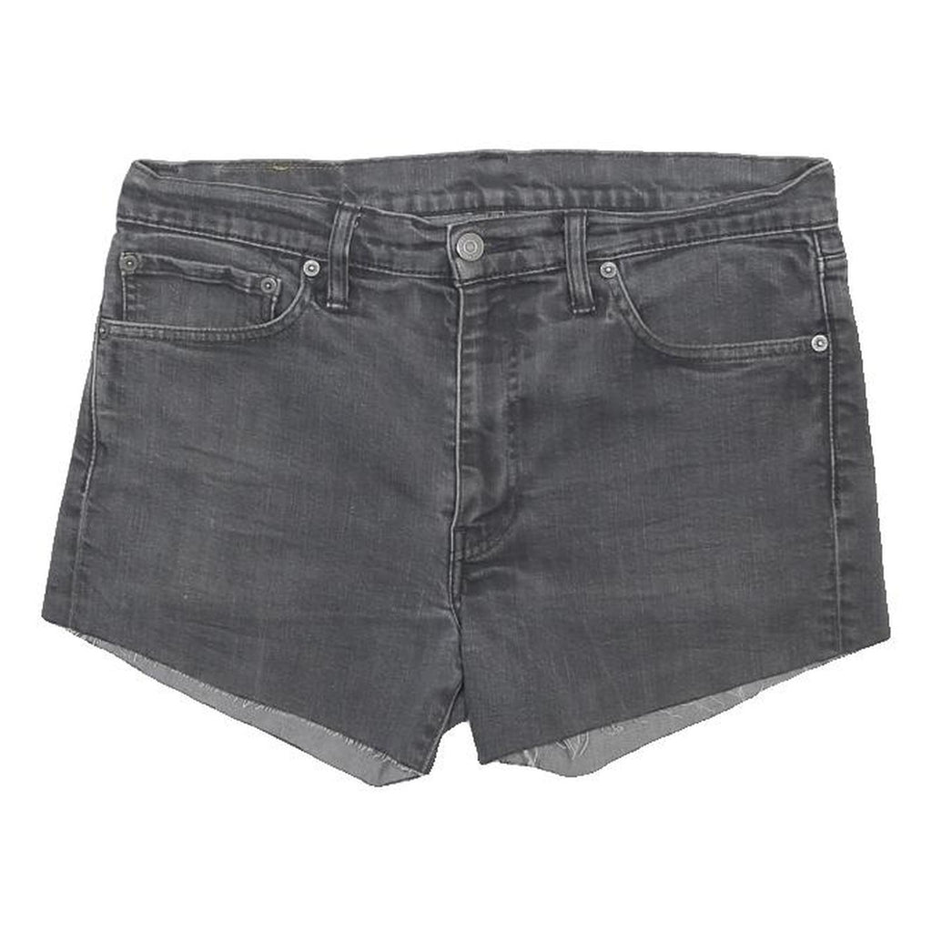 LEVI'S Womens Shorts Black Denim L W34 Casual Cut-Off Summer Style