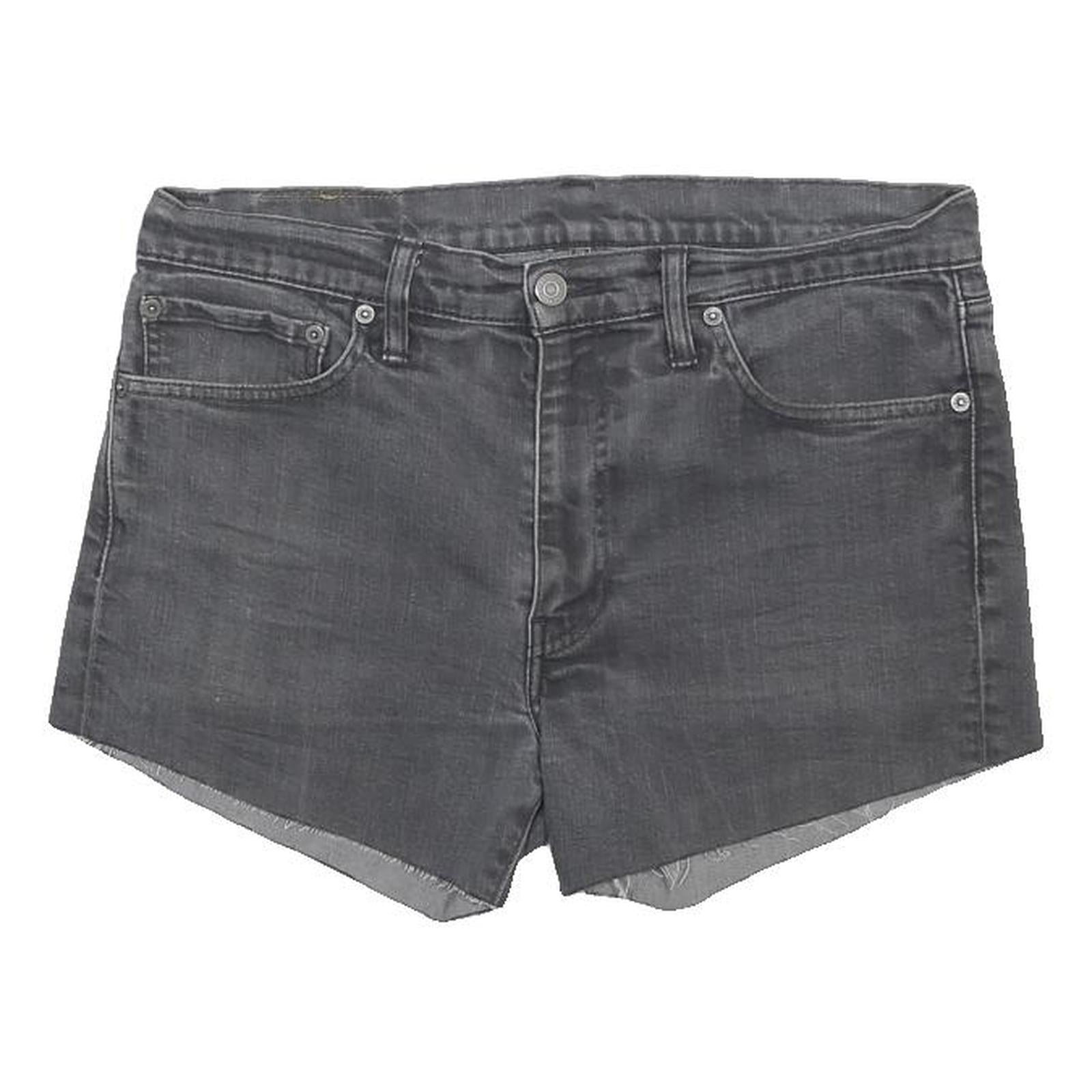LEVI'S Womens Shorts Black Denim L W34 Casual Cut-Off Summer Style