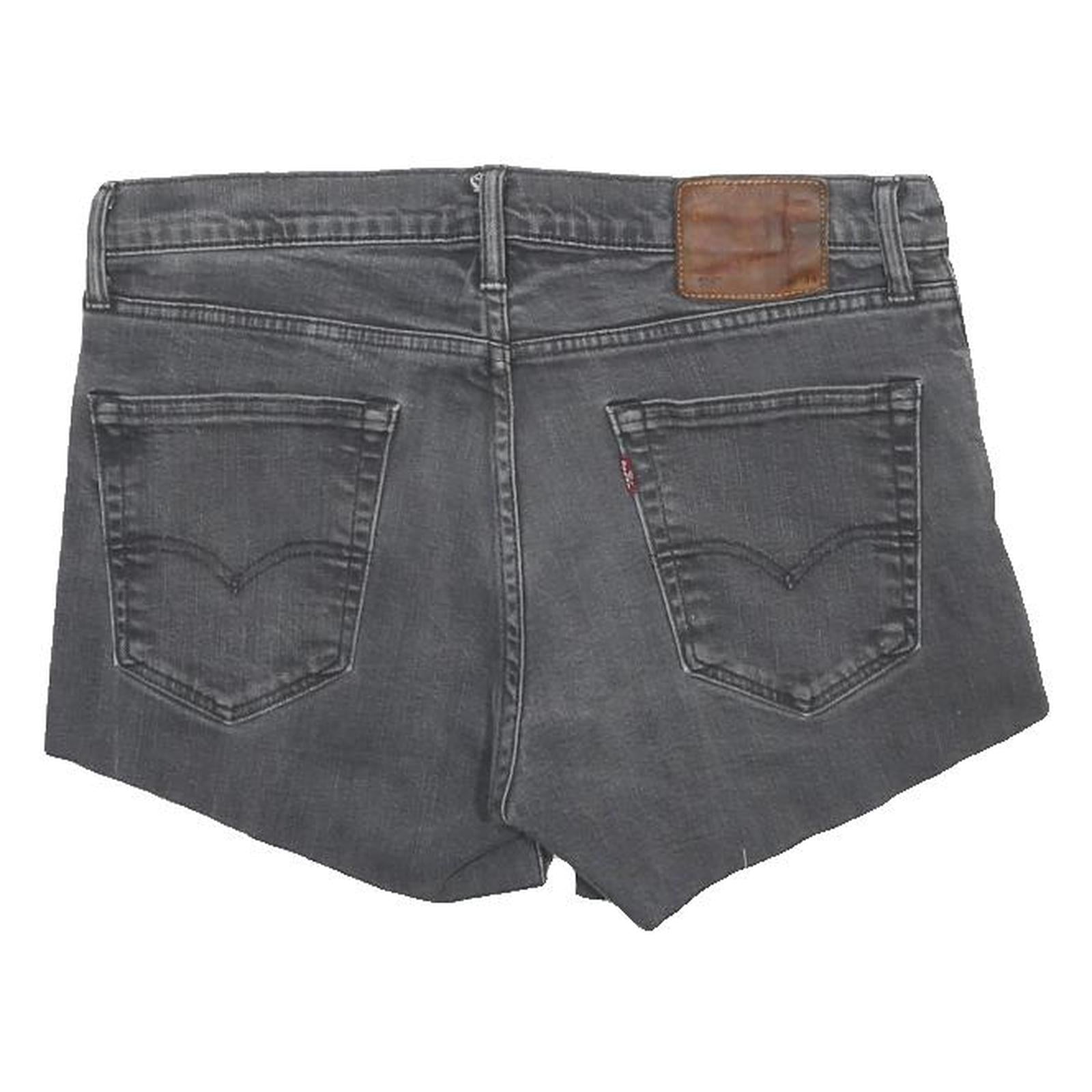 LEVI'S Womens Shorts Black Denim L W34 Casual Cut-Off Summer Style