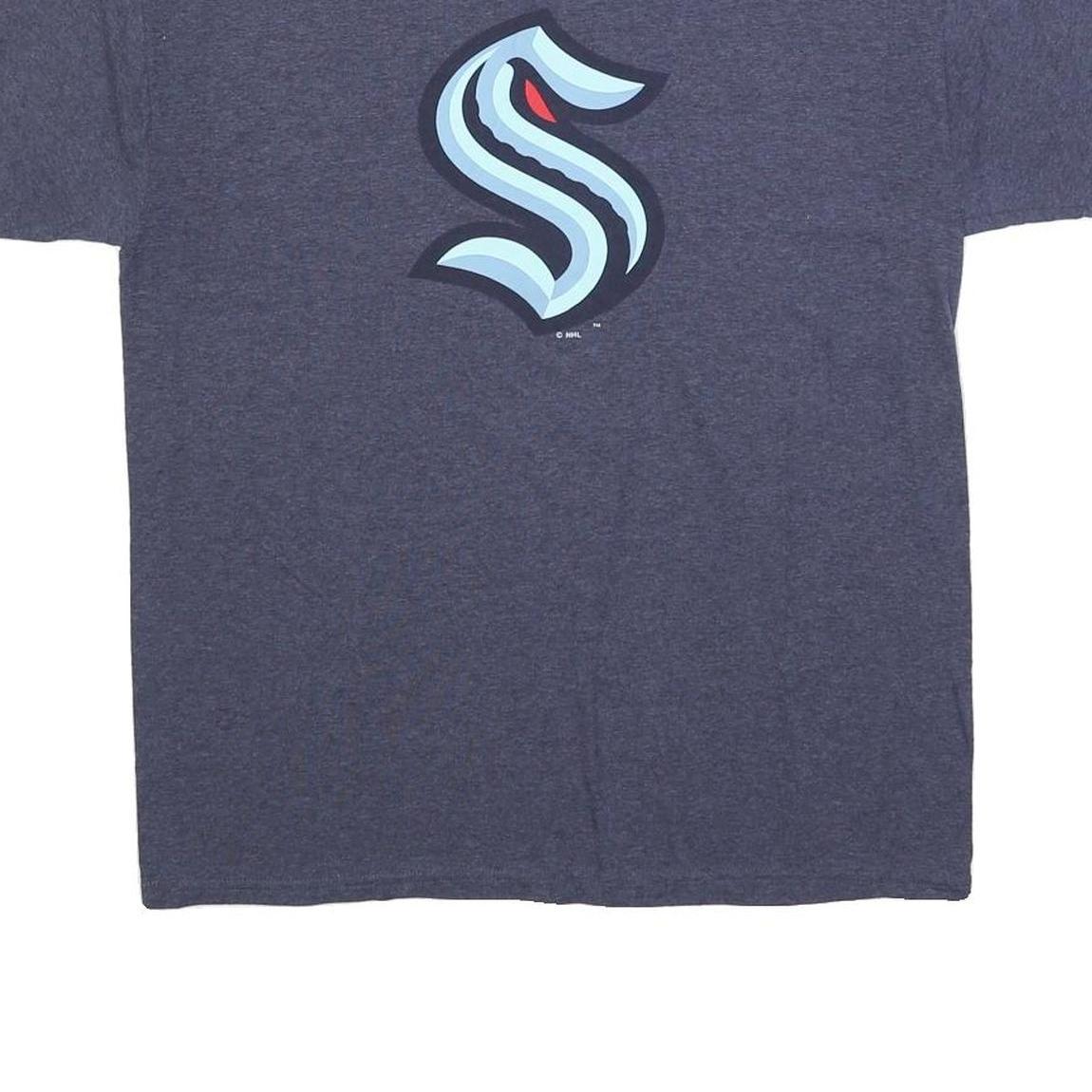 CHAMPION Mens Blue Graphic T-Shirt M Short Sleeve Crew Neck NHL Logo