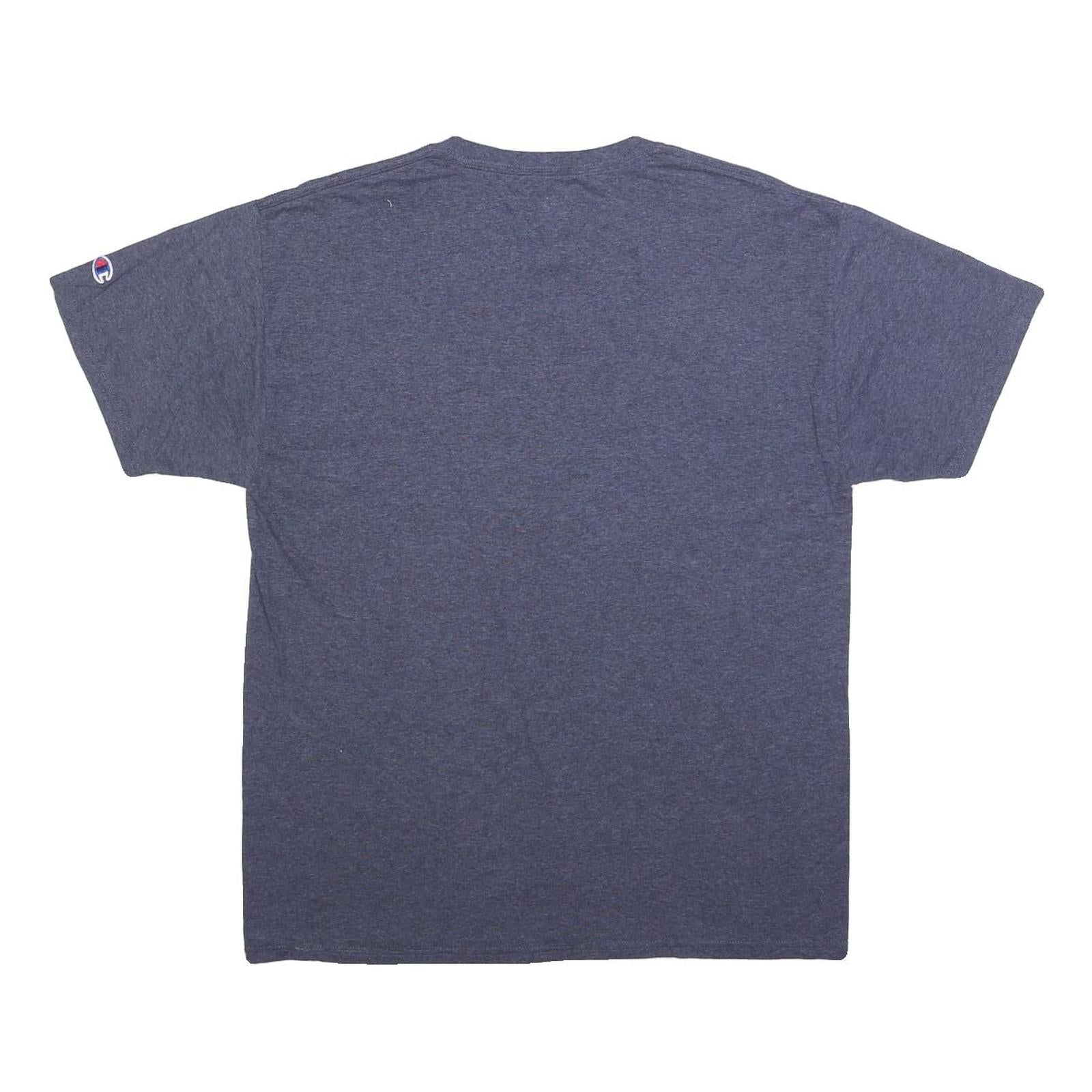 CHAMPION Mens Blue Graphic T-Shirt M Short Sleeve Crew Neck NHL Logo