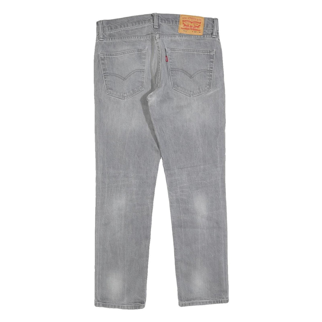 LEVI'S 511 Slim Mens Jeans Grey Slim Straight Denim Medium W32 L30 Stylish