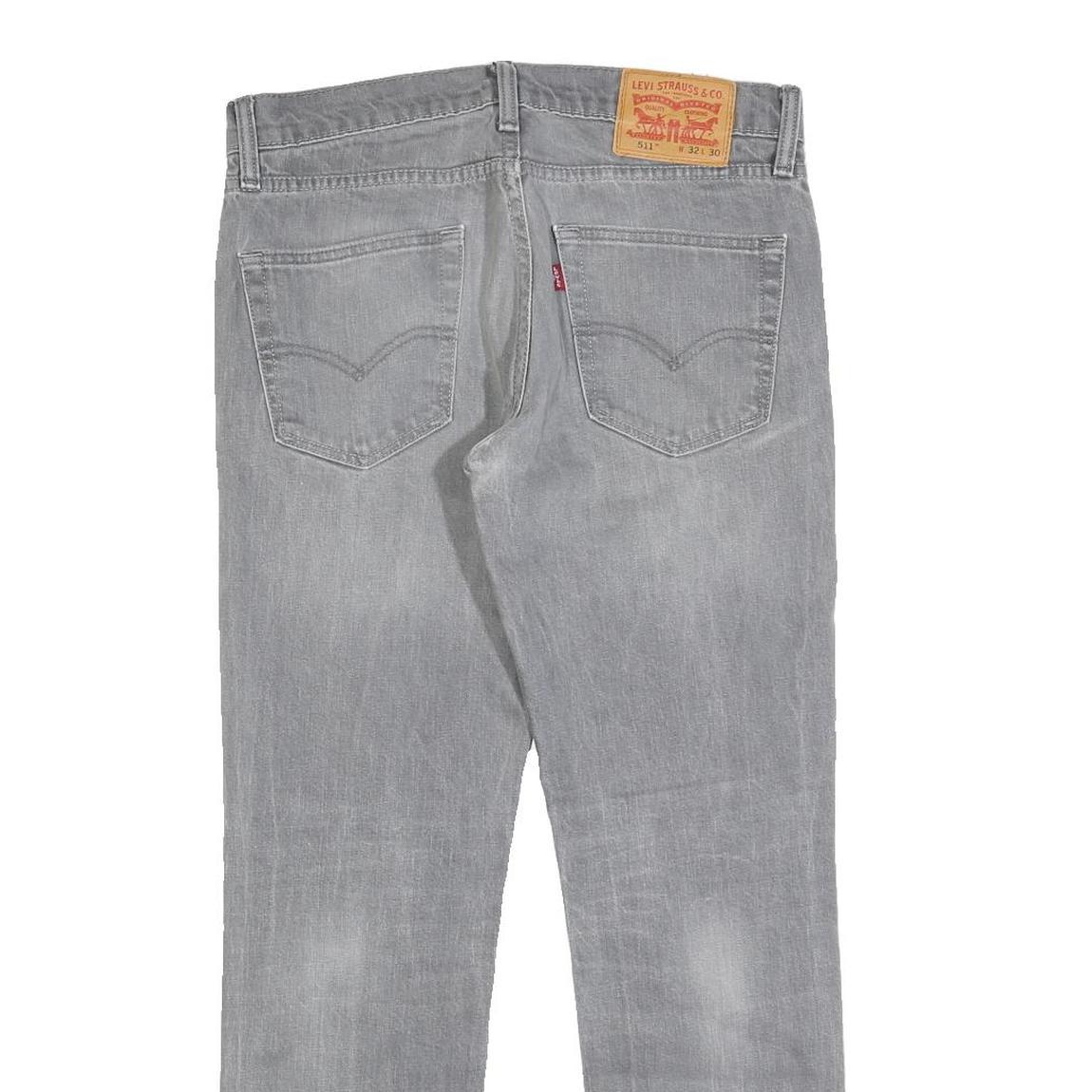 LEVI'S 511 Slim Mens Jeans Grey Slim Straight Denim Medium W32 L30 Stylish