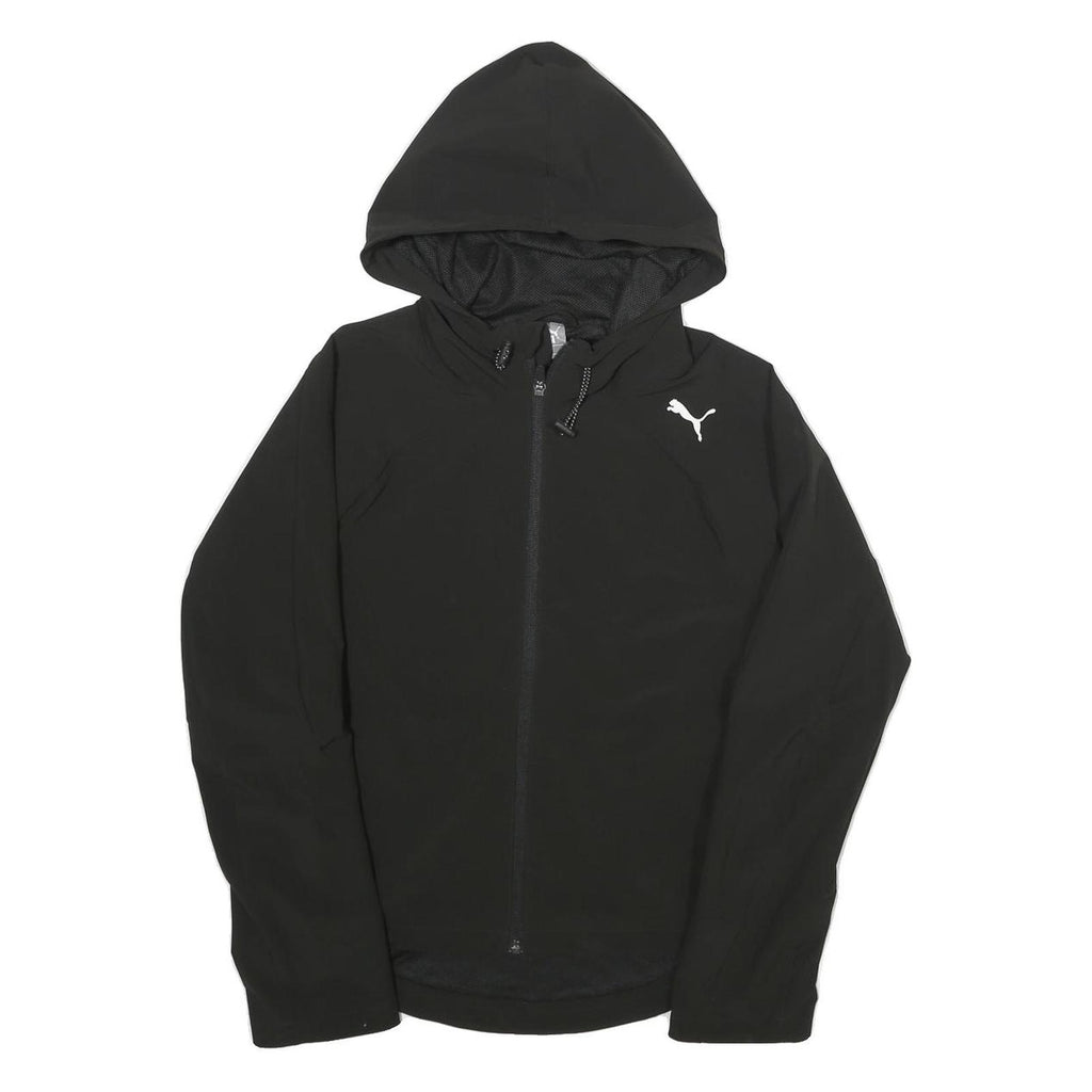 PUMA Womens Black Jacket S Polyester Zip Hooded Plain Sportswear Activewear