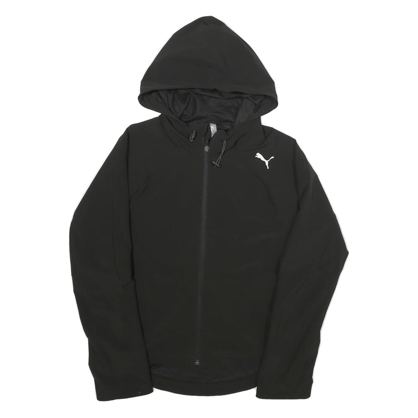 PUMA Womens Black Jacket S Polyester Zip Hooded Plain Sportswear Activewear