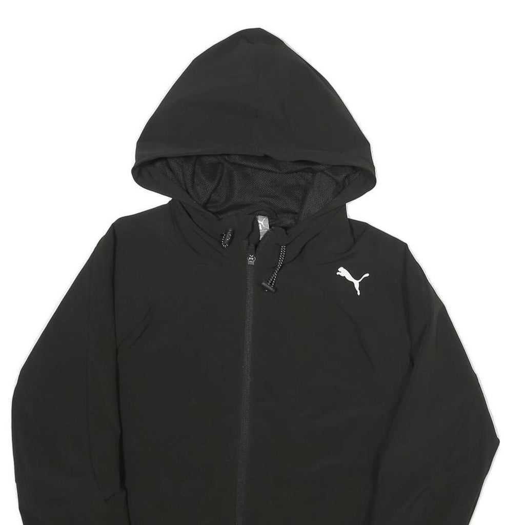 PUMA Womens Black Jacket S Polyester Zip Hooded Plain Sportswear Activewear