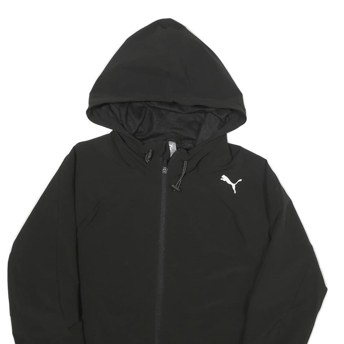 PUMA Womens Black Jacket S Polyester Zip Hooded Plain Sportswear Activewear