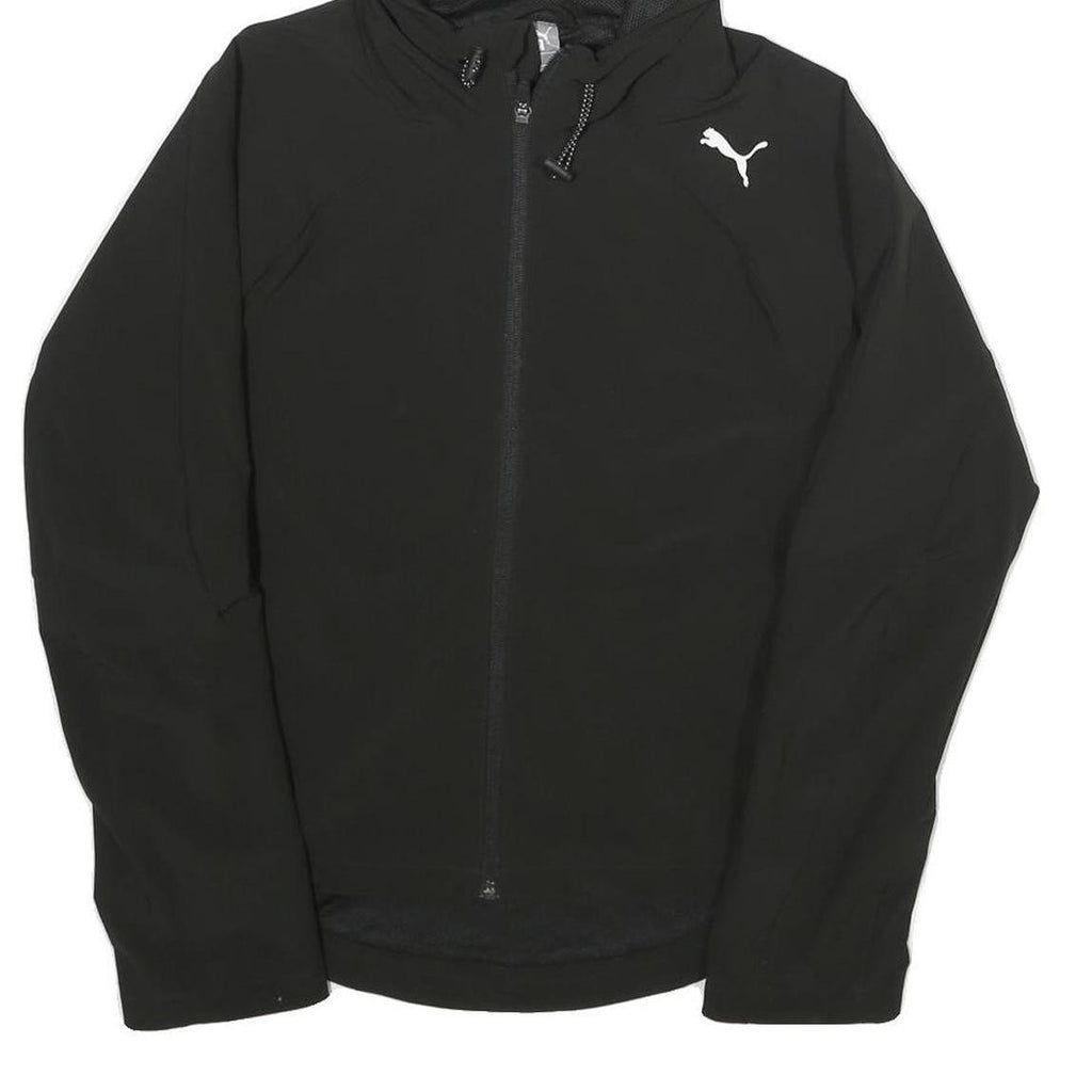 PUMA Womens Black Jacket S Polyester Zip Hooded Plain Sportswear Activewear