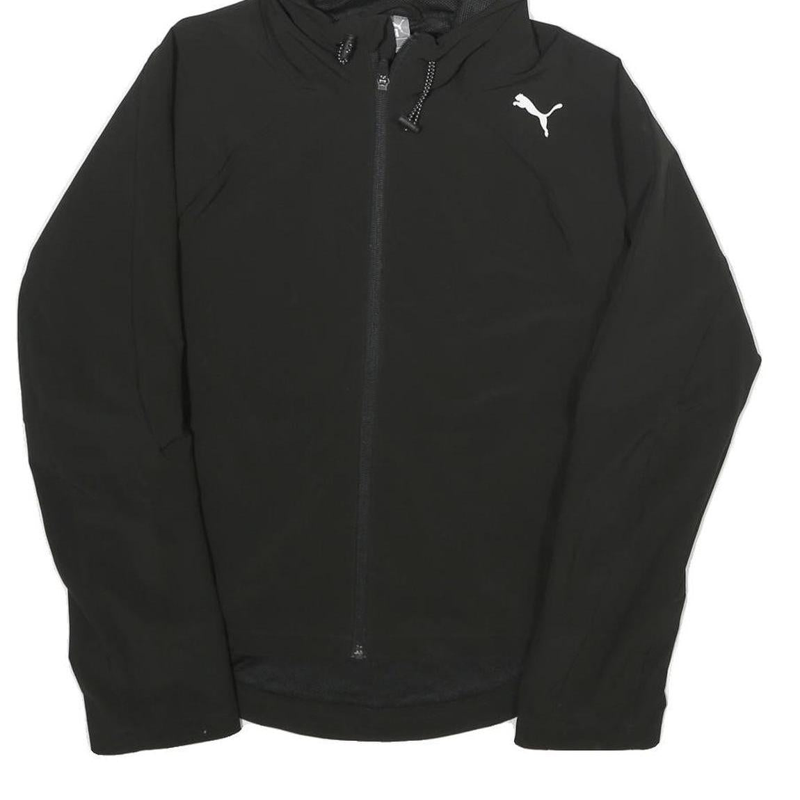 PUMA Womens Black Jacket S Polyester Zip Hooded Plain Sportswear Activewear