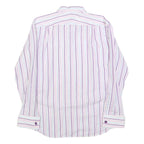TED BAKER Mens White & Purple Stripe Cotton Blend Shirt M Long Sleeve Button