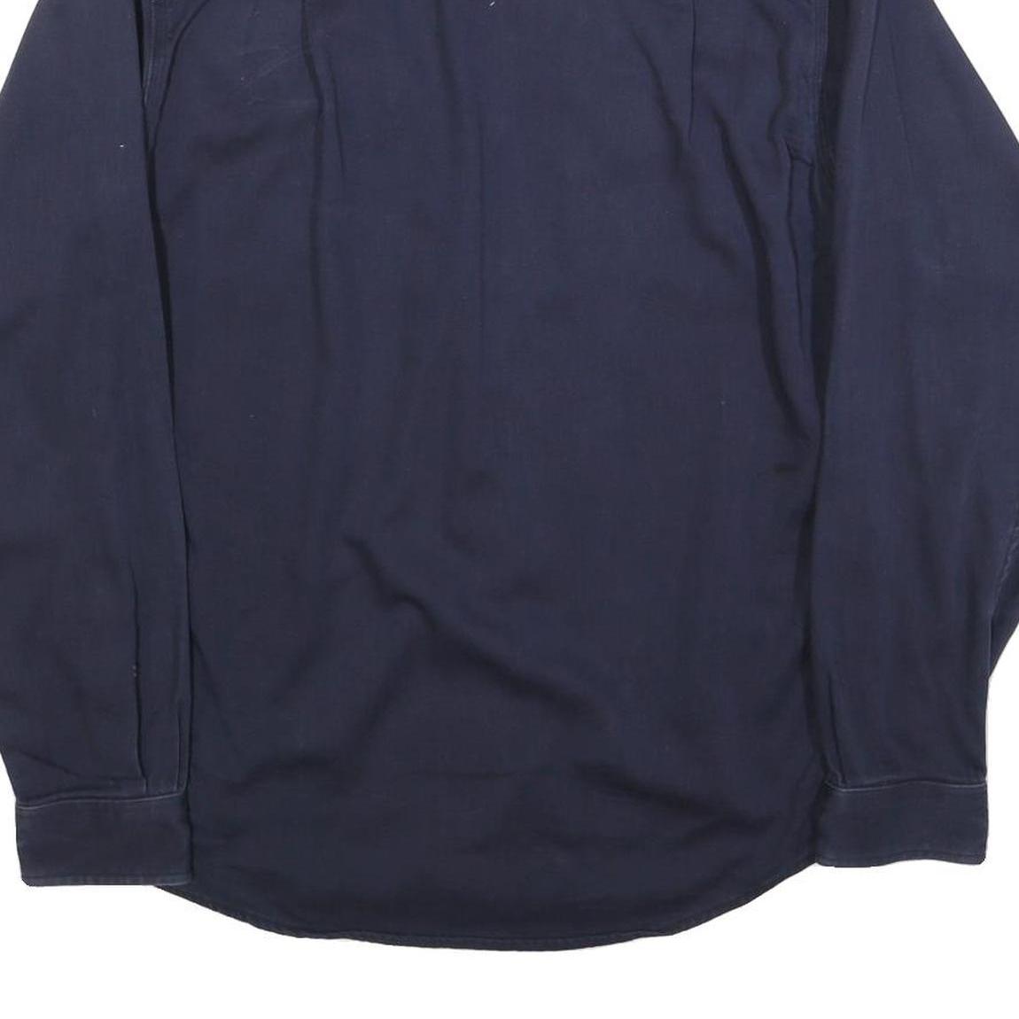 CARHARTT Mens Navy Blue Work Shirt S Button-Down Cotton Blend Utility Style