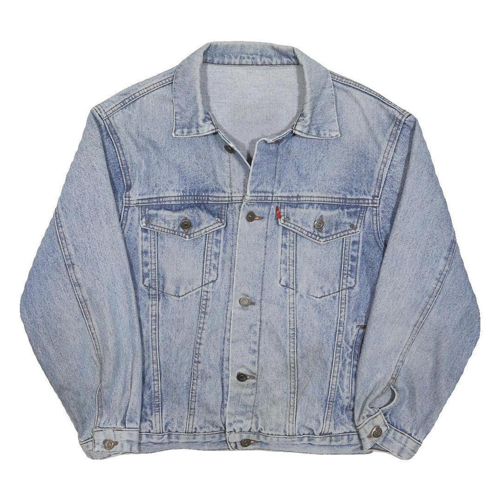 LEVI'S Womens Blue Denim Jacket M Cotton Button Plain Classic Fit Casual