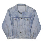 LEVI'S Womens Blue Denim Jacket M Cotton Button Plain Classic Fit Casual