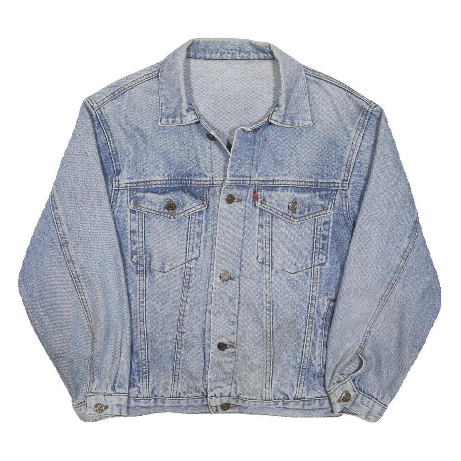 LEVI'S Womens Blue Denim Jacket M Cotton Button Plain Classic Fit Casual