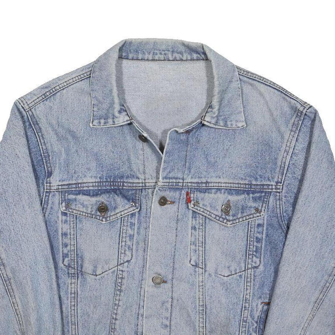 LEVI'S Womens Blue Denim Jacket M Cotton Button Plain Classic Fit Casual