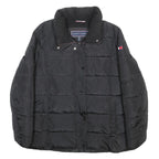 TOMMY HILFIGER Womens Black Puffer Jacket L Polyester Quilted Zip Pocket